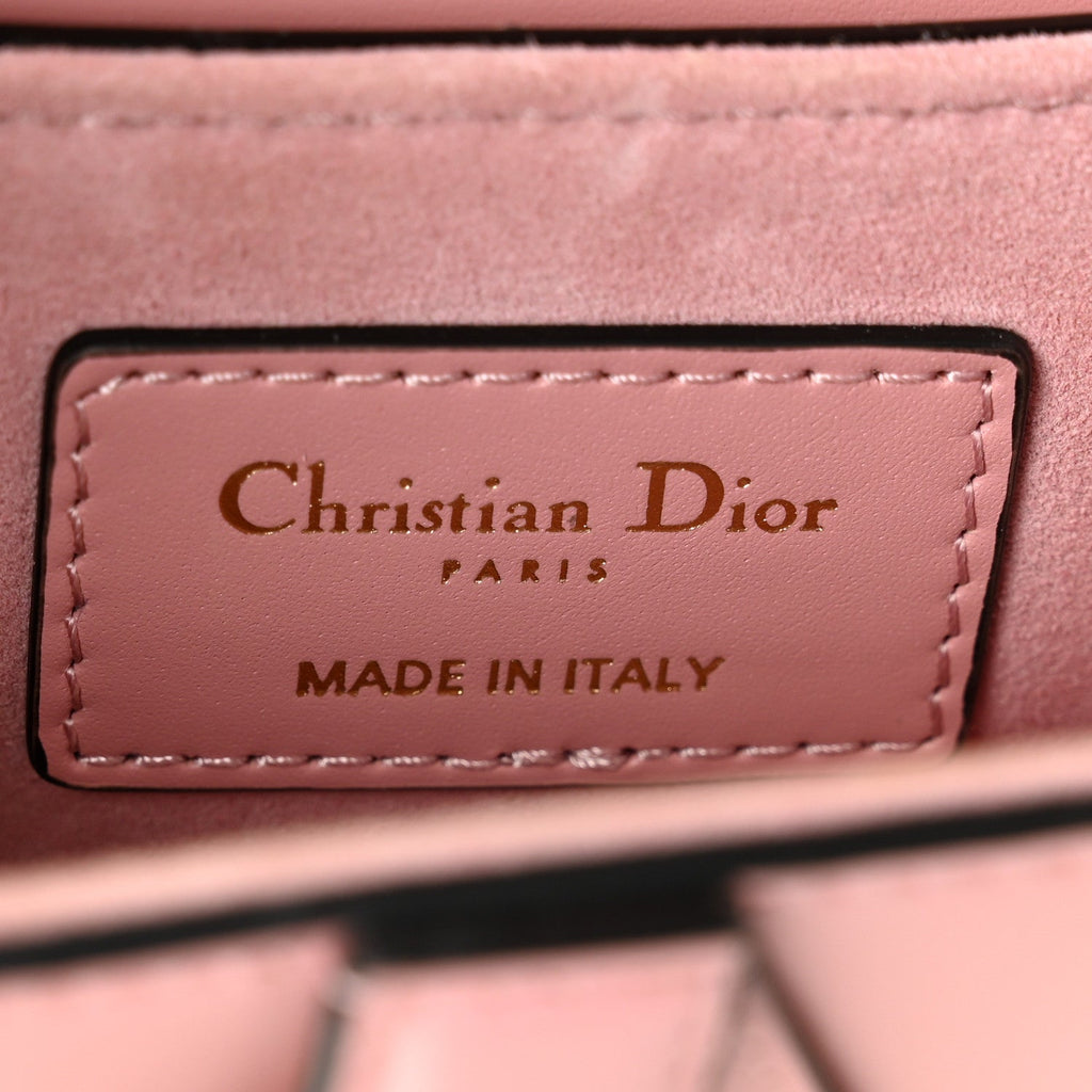 Christian Dior Smooth Calfskin Mini Saddle Bag Antique Pink