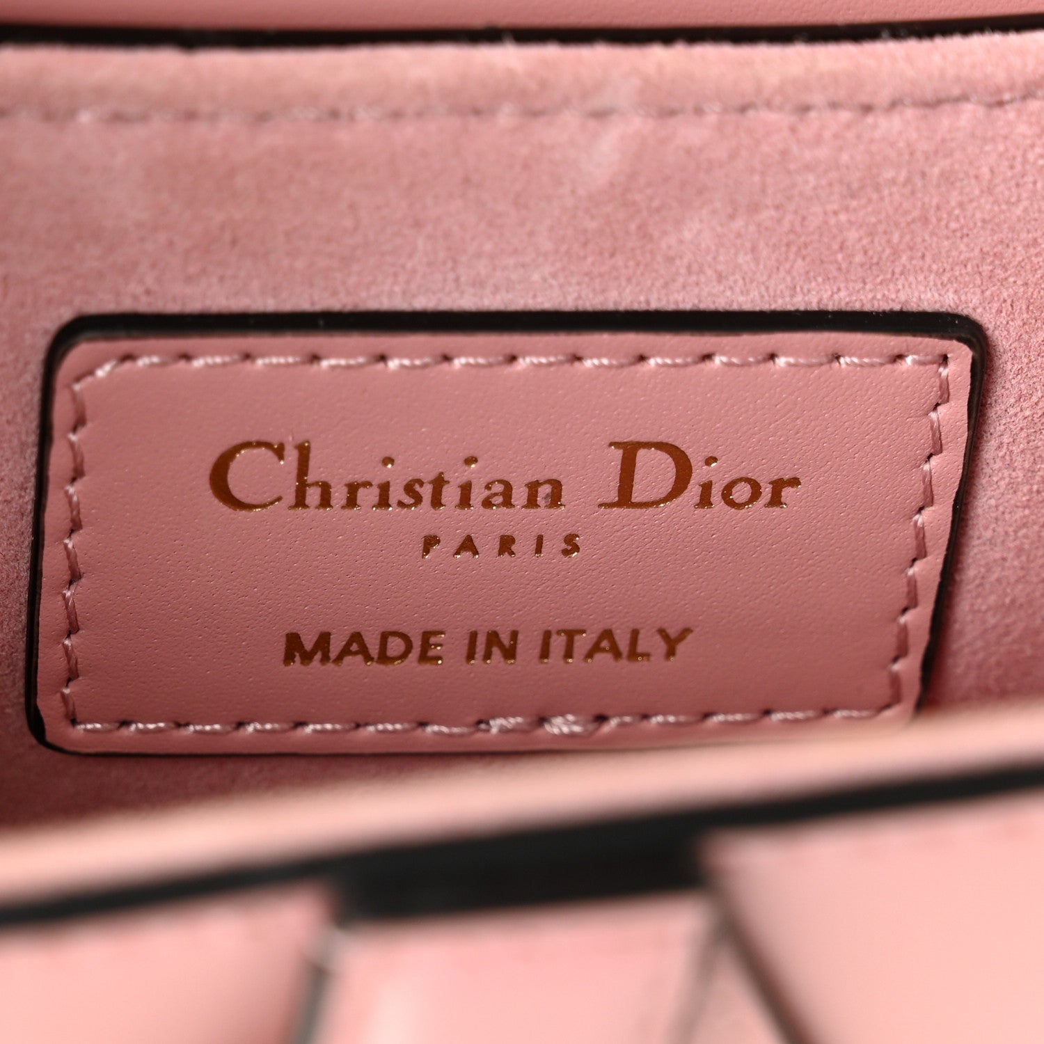 Christian Dior Smooth Calfskin Mini Saddle Bag Antique Pink