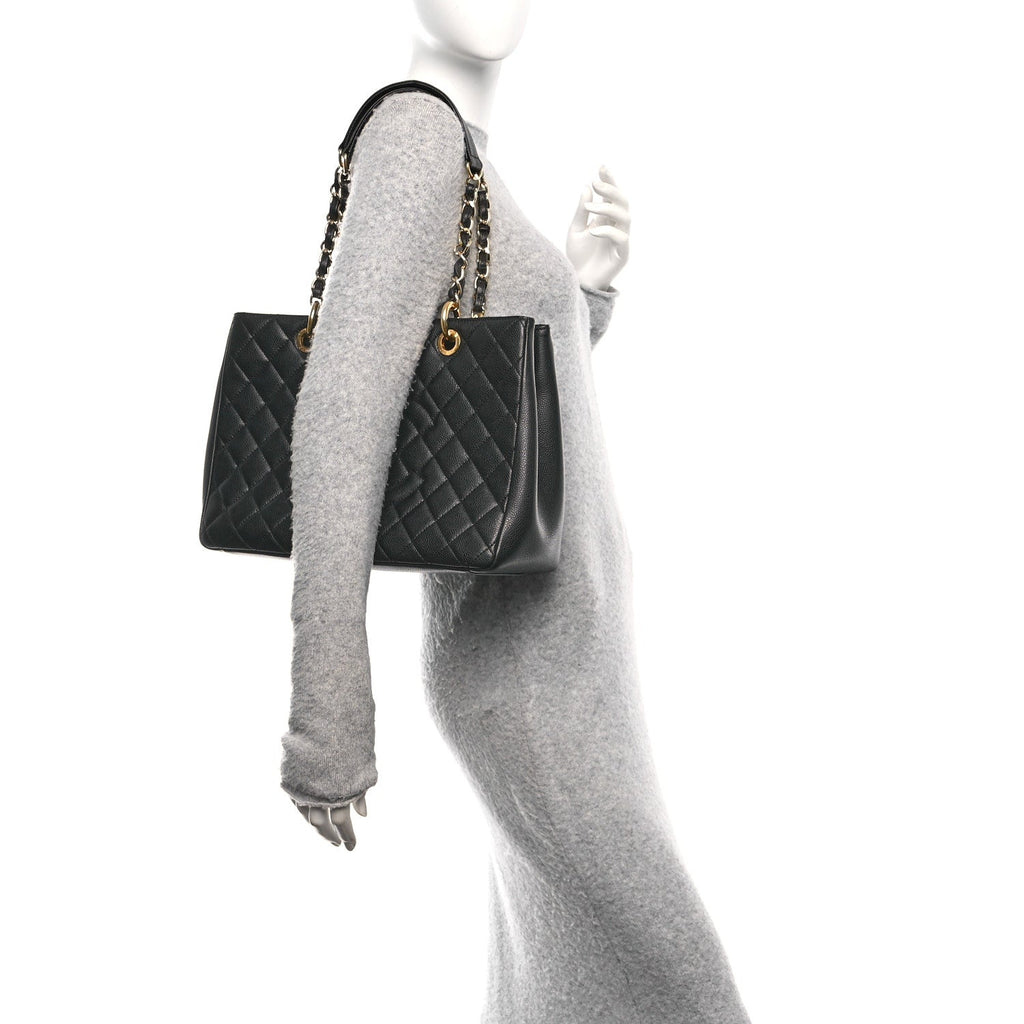 Chanel Caviar Quilted Grand Shopping Tote GST Black