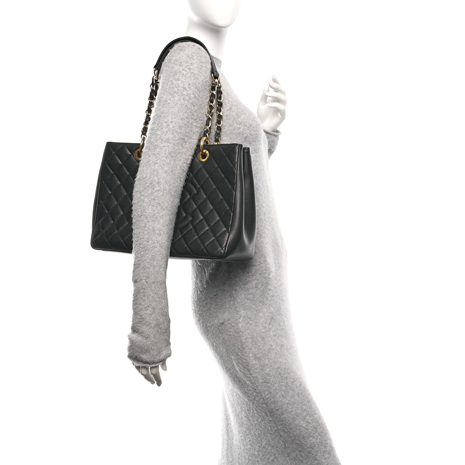 Chanel Caviar Quilted Grand Shopping Tote GST Black