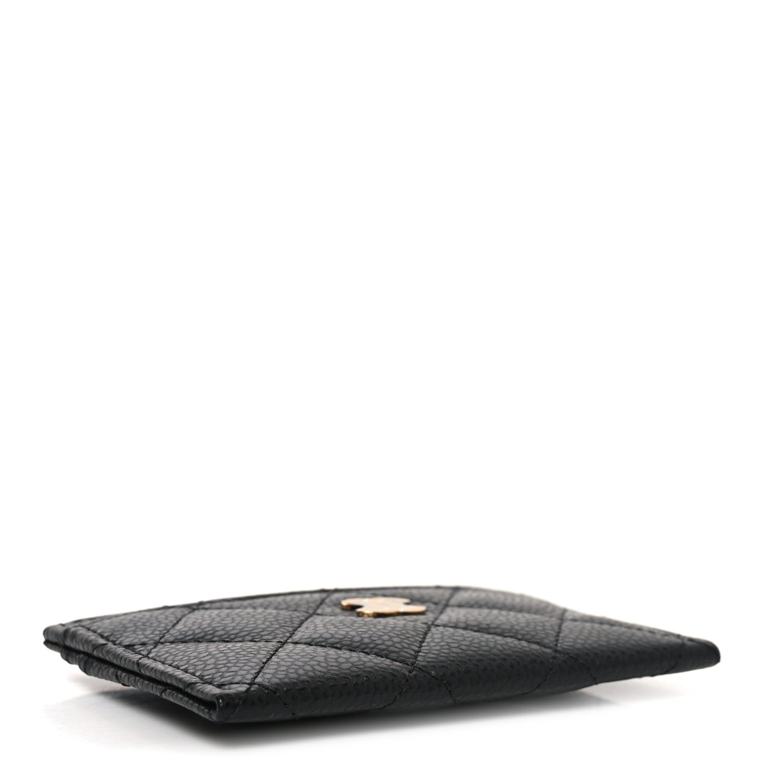 Caviar Quilted Card Holder Black