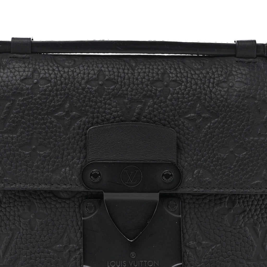 Louis Vuitton Taurillon Monogram S Lock Sling Bag Black