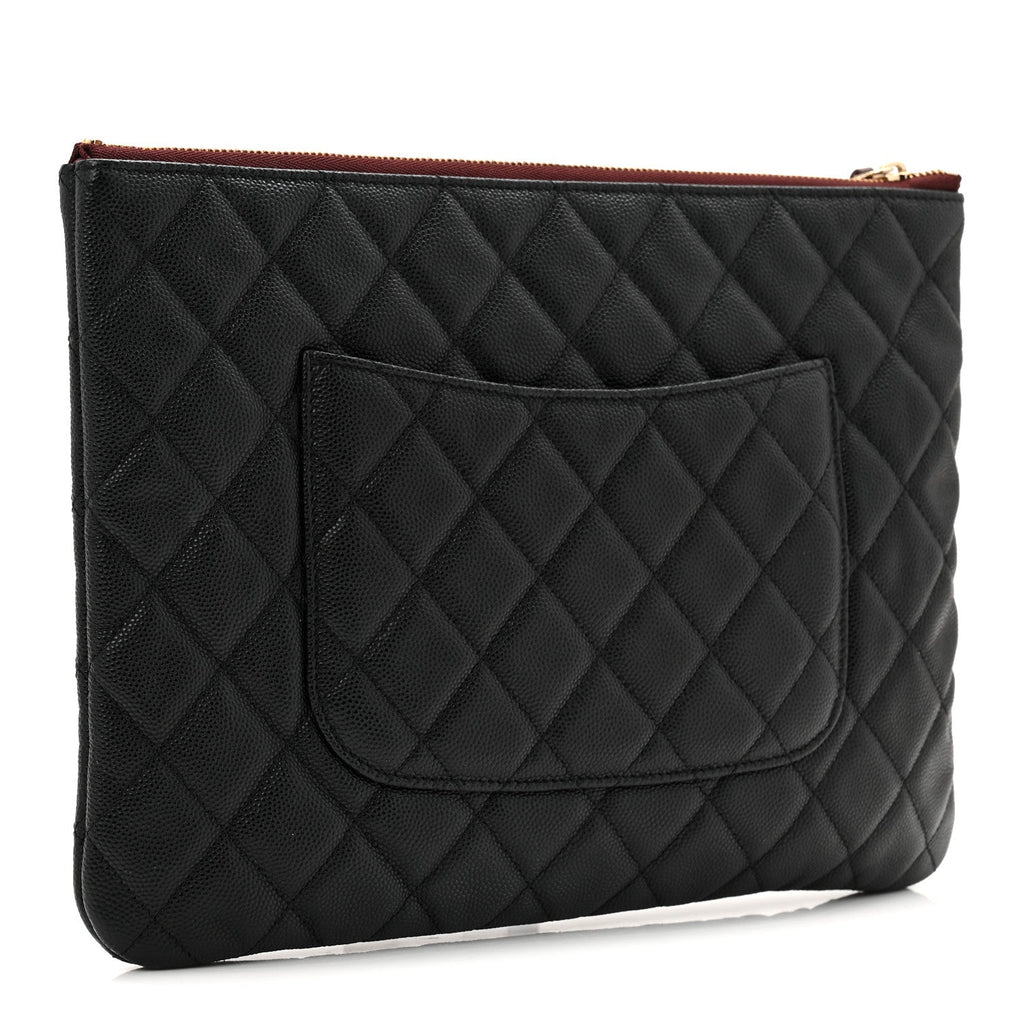 Caviar Quilted Medium Cosmetic Case Black