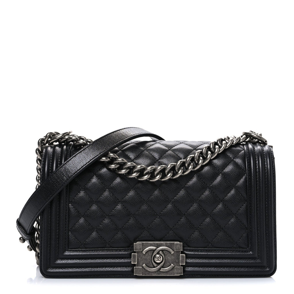 Chanel Caviar Quilted Medium Boy Flap Black