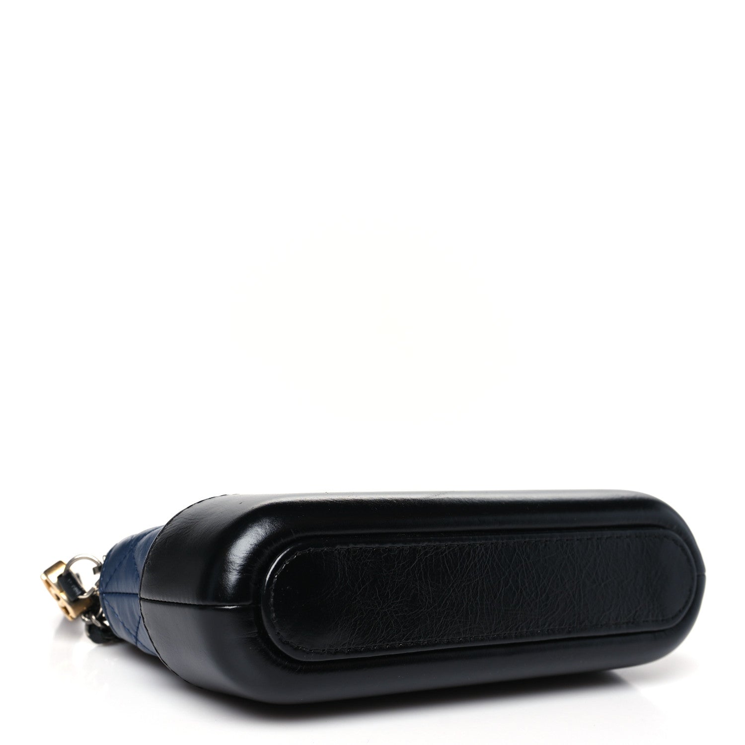 Chanel Aged Calfskin Quilted Small Gabrielle Clutch With Chain Navy Black