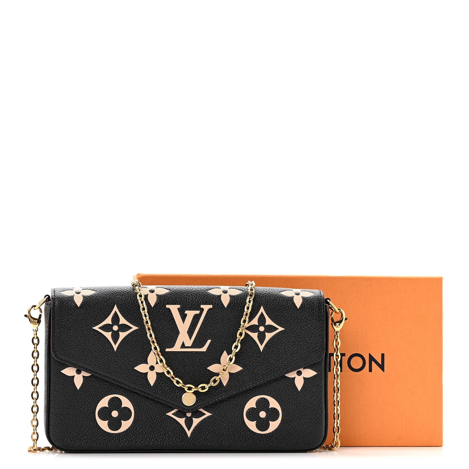 Louis Vuitton Empreinte Monogram Giant Felicie Pochette Black Beige