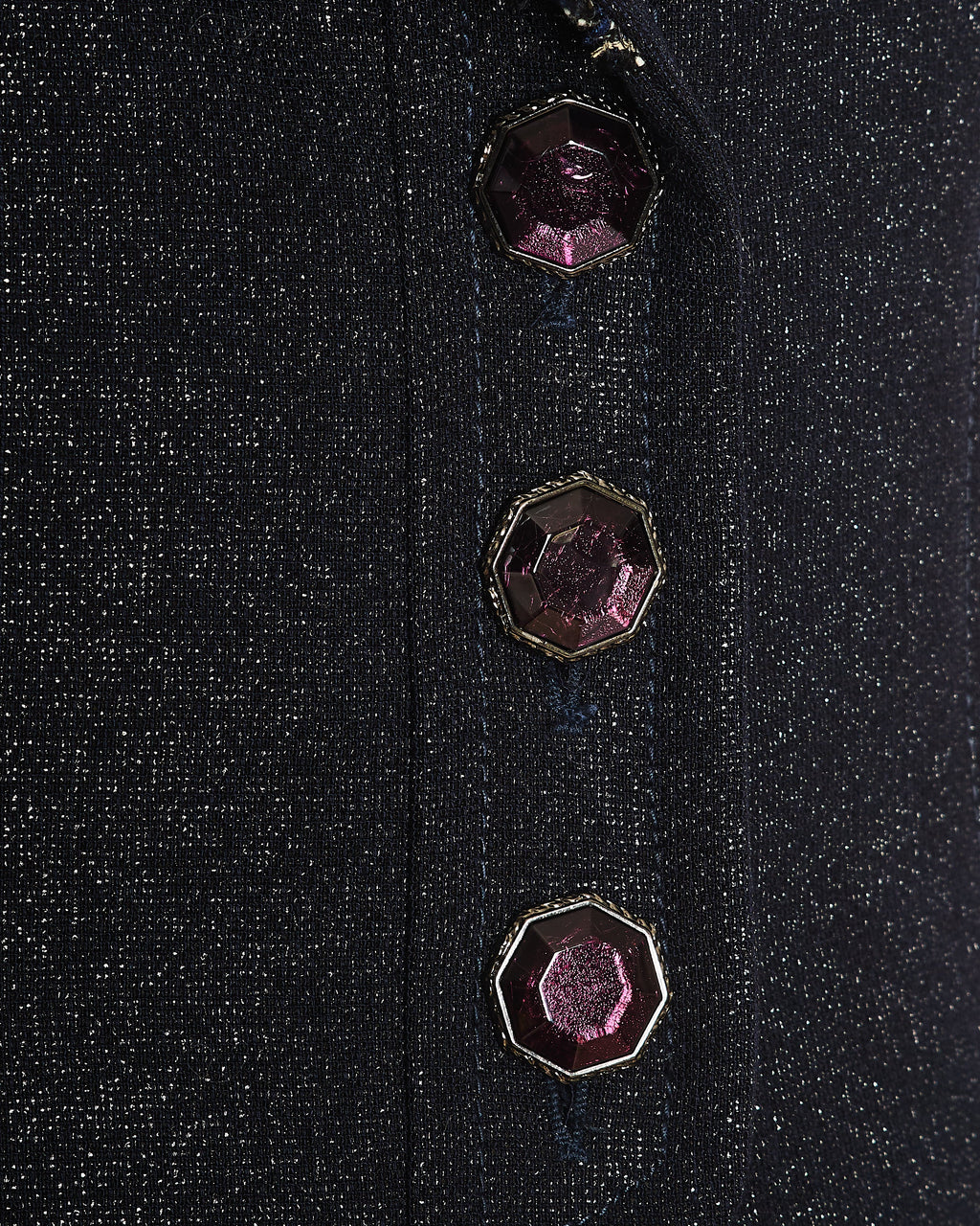 Chanel 12K Navy Sleeveless Gilet Dress with Pocket, Tweed and CC Hexagon Buttons Size FR 38 (UK 10)