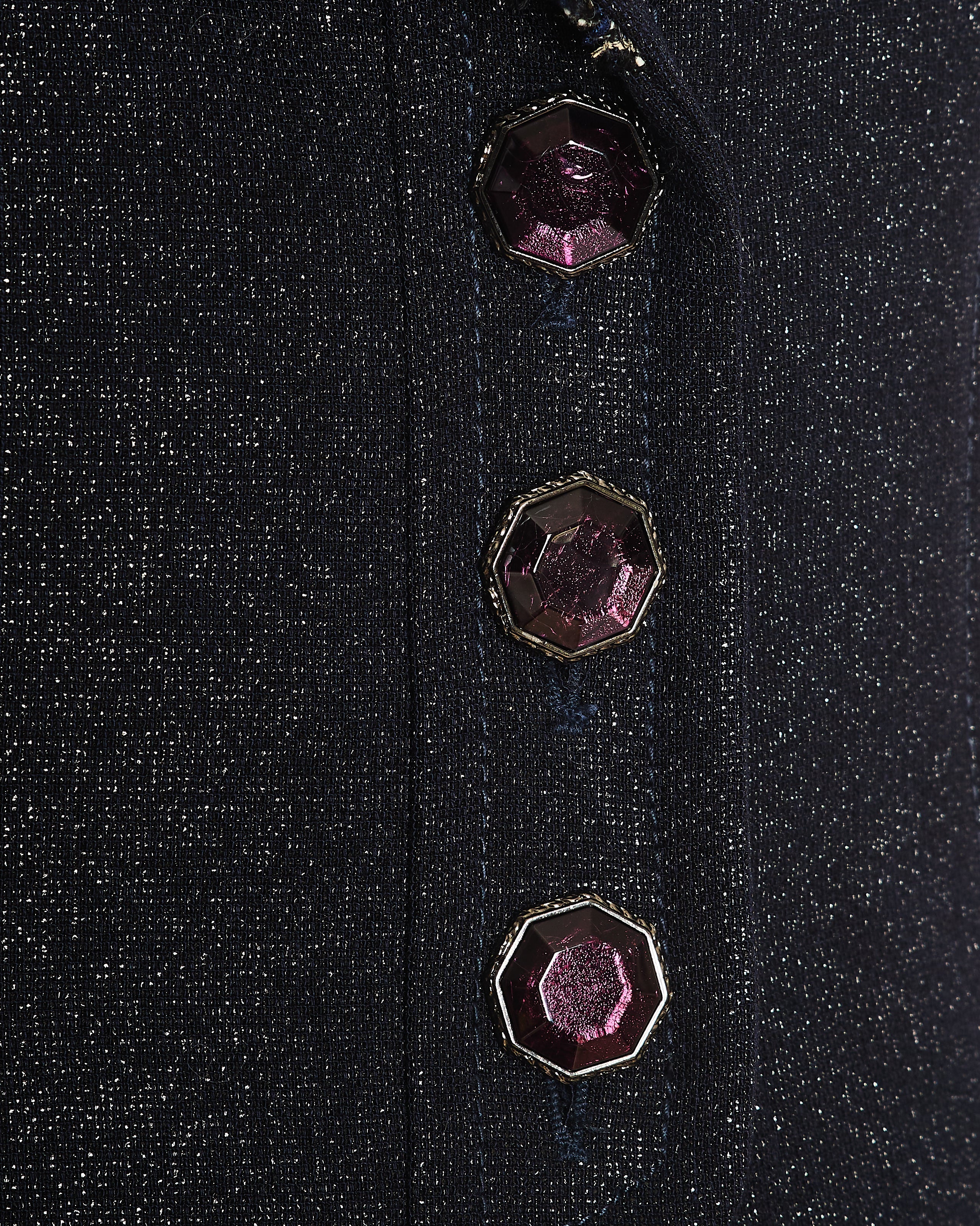 Chanel 12K Navy Sleeveless Gilet Dress with Pocket, Tweed and CC Hexagon Buttons Size FR 38 (UK 10)