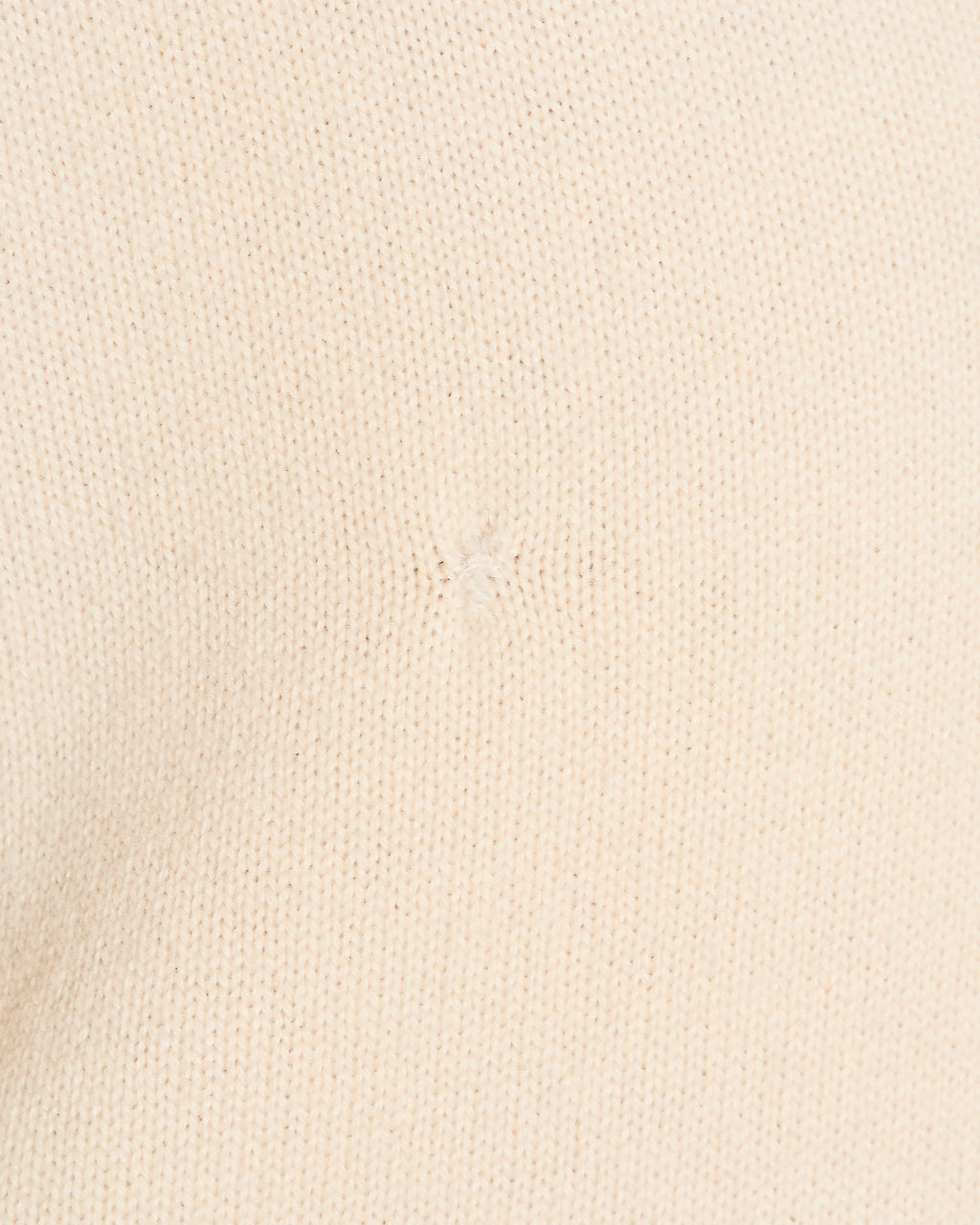 Chanel Cream Cashmere Short-Sleeved V-Neck Jumper with Front Pockets and Back Crystal CC Logo Detail Size FR 34 (UK 6)