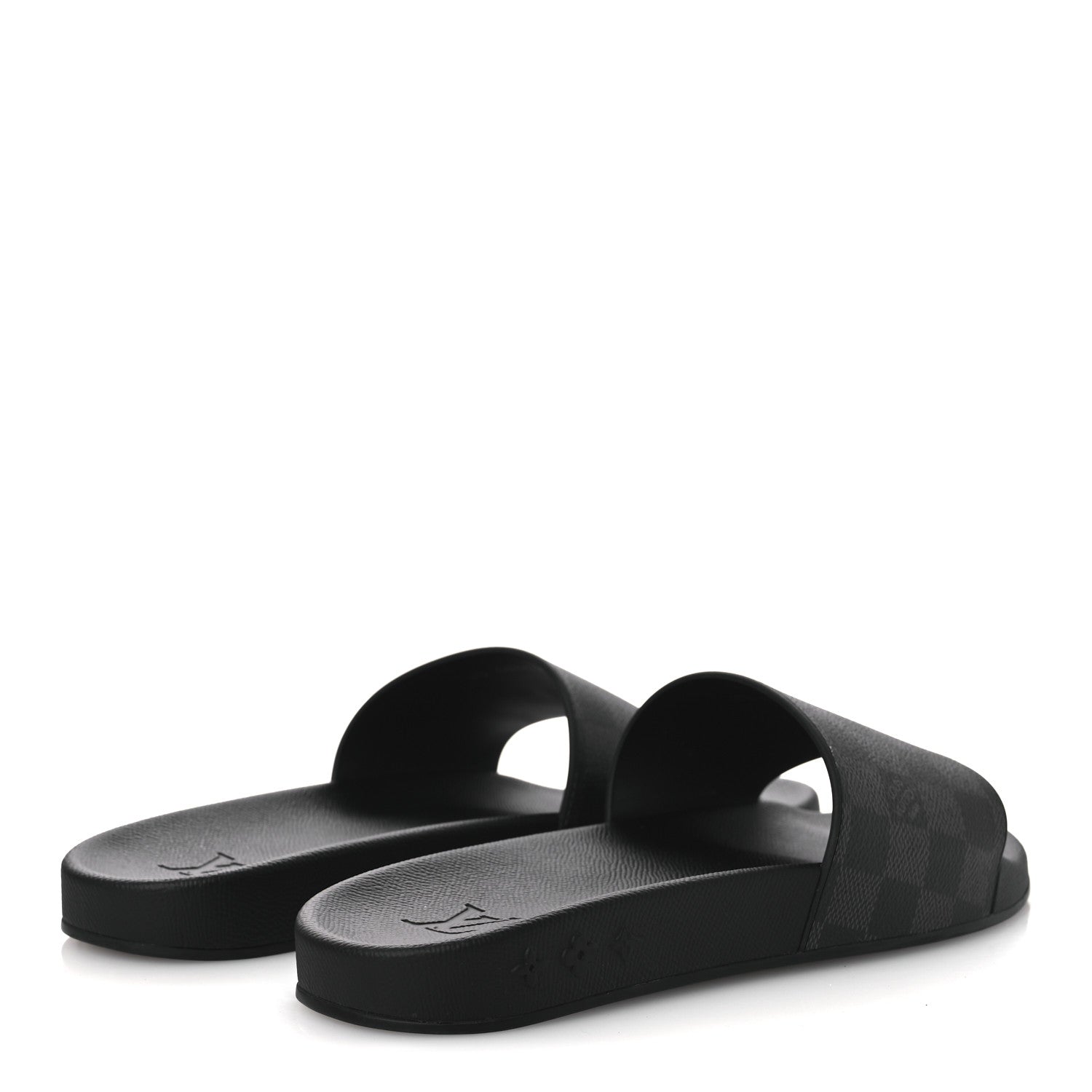 Louis Vuitton Damier Graphite Mens Waterfront Slide Sandal 9 Black