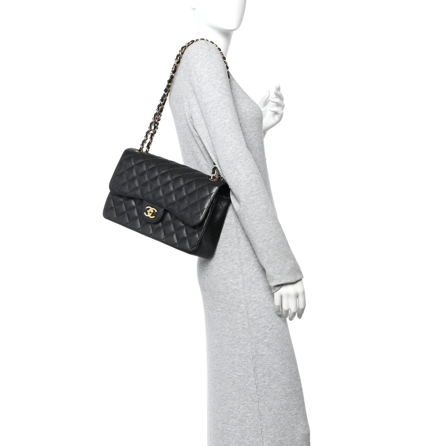Chanel Caviar Quilted Jumbo Double Flap Black