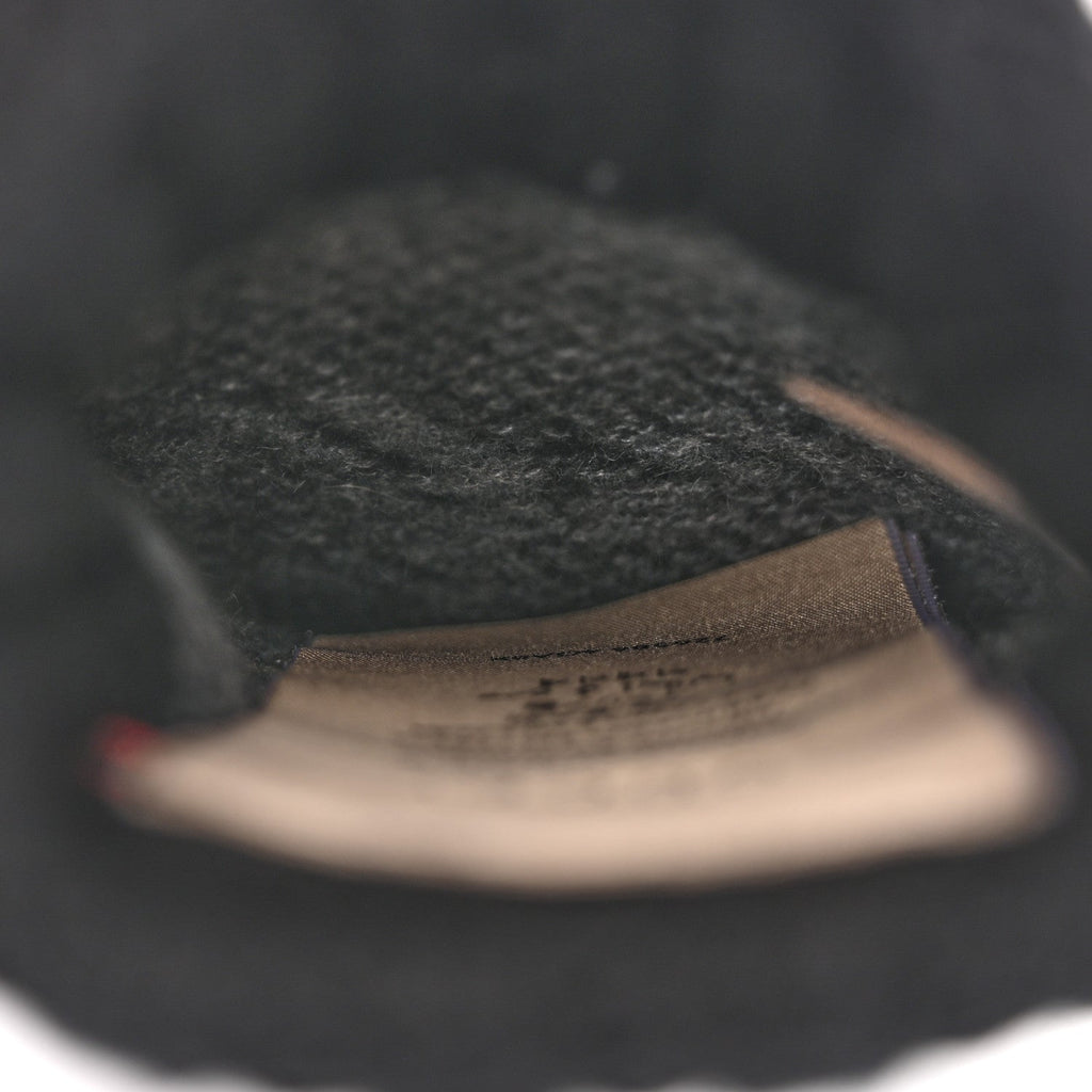Gucci Cashmere Fingerless Gloves Logo M Graphite Black