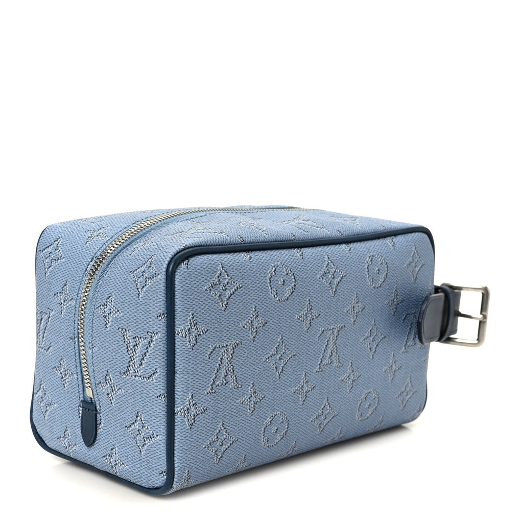 Louis Vuitton Monogram Heritage Locker Dopp Kit Toilet Pouch Blue