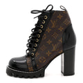 Louis Vuitton Patent Calfskin Monogram Star Trail Ankle Boots 39 Black