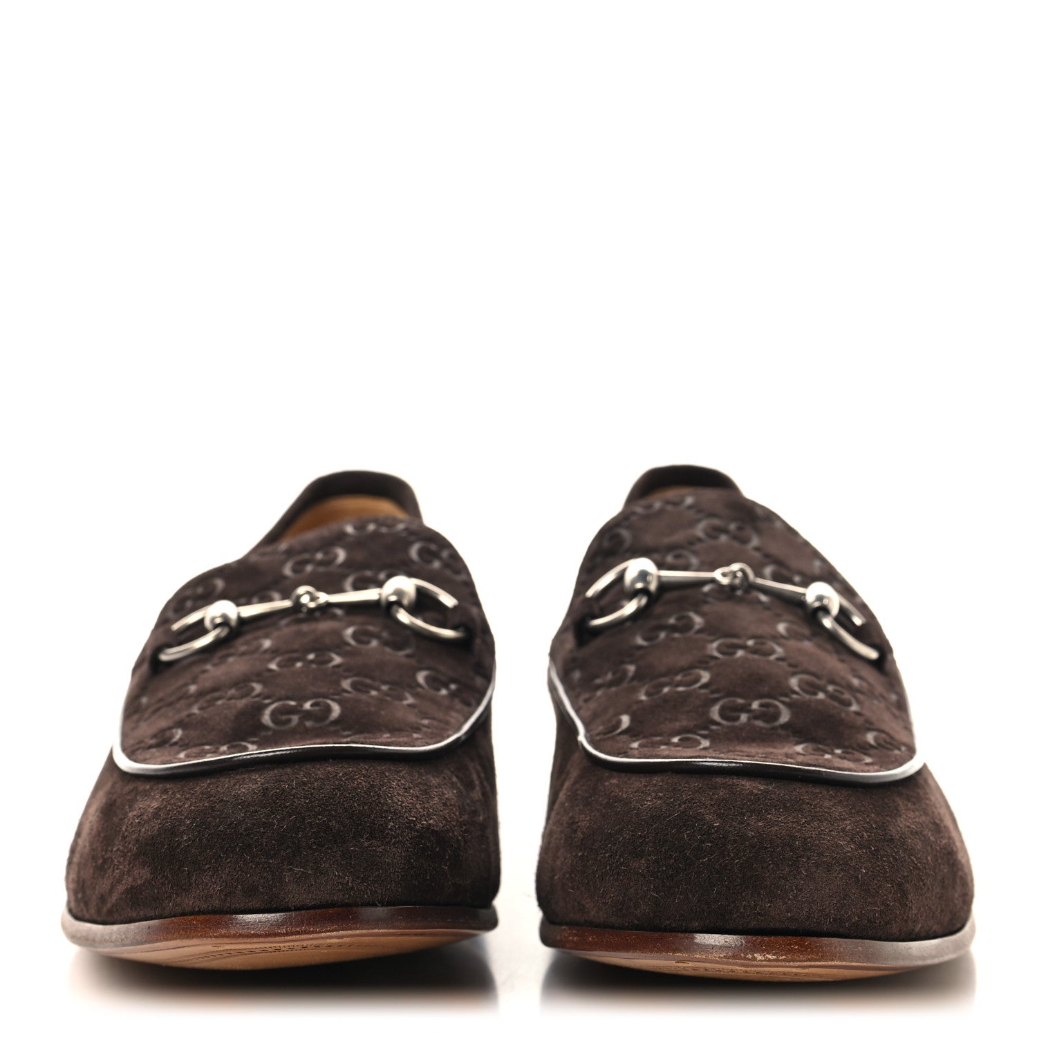 Gucci Luxury Suede GG Monogram Horsebit Mens Jordy Loafers 12 Night Cocoa
