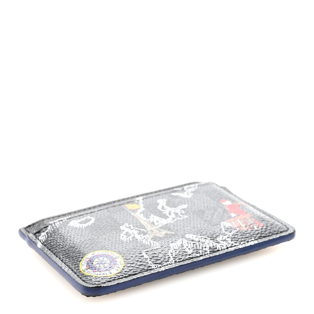 Louis Vuitton Damier Graphite World Map Porte Cartes Simple
