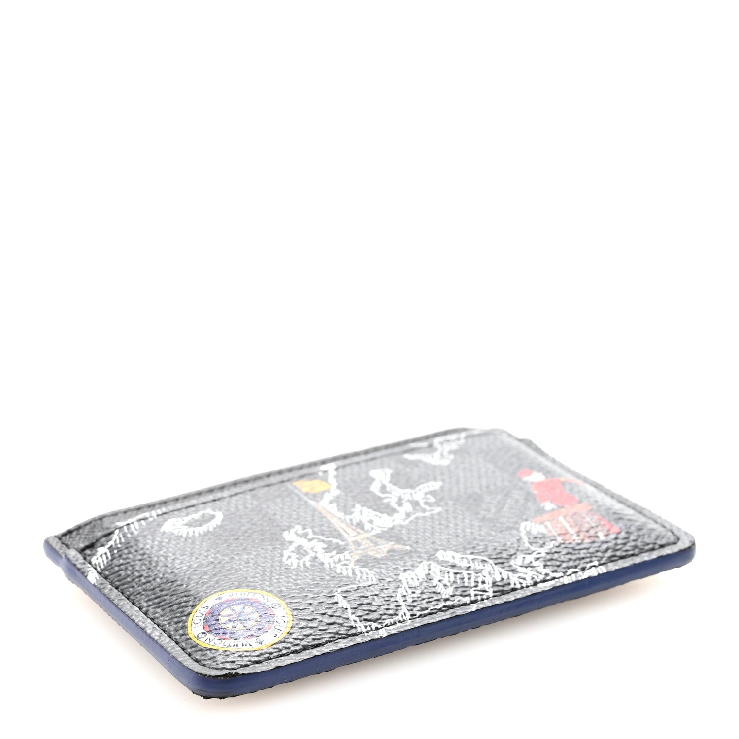 Louis Vuitton Damier Graphite World Map Porte Cartes Simple