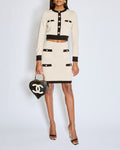 Chanel FW 25 Beige Cashmere Cropped Cardigan and Matching Skirt with Pockets Size FR 36 (UK 8)