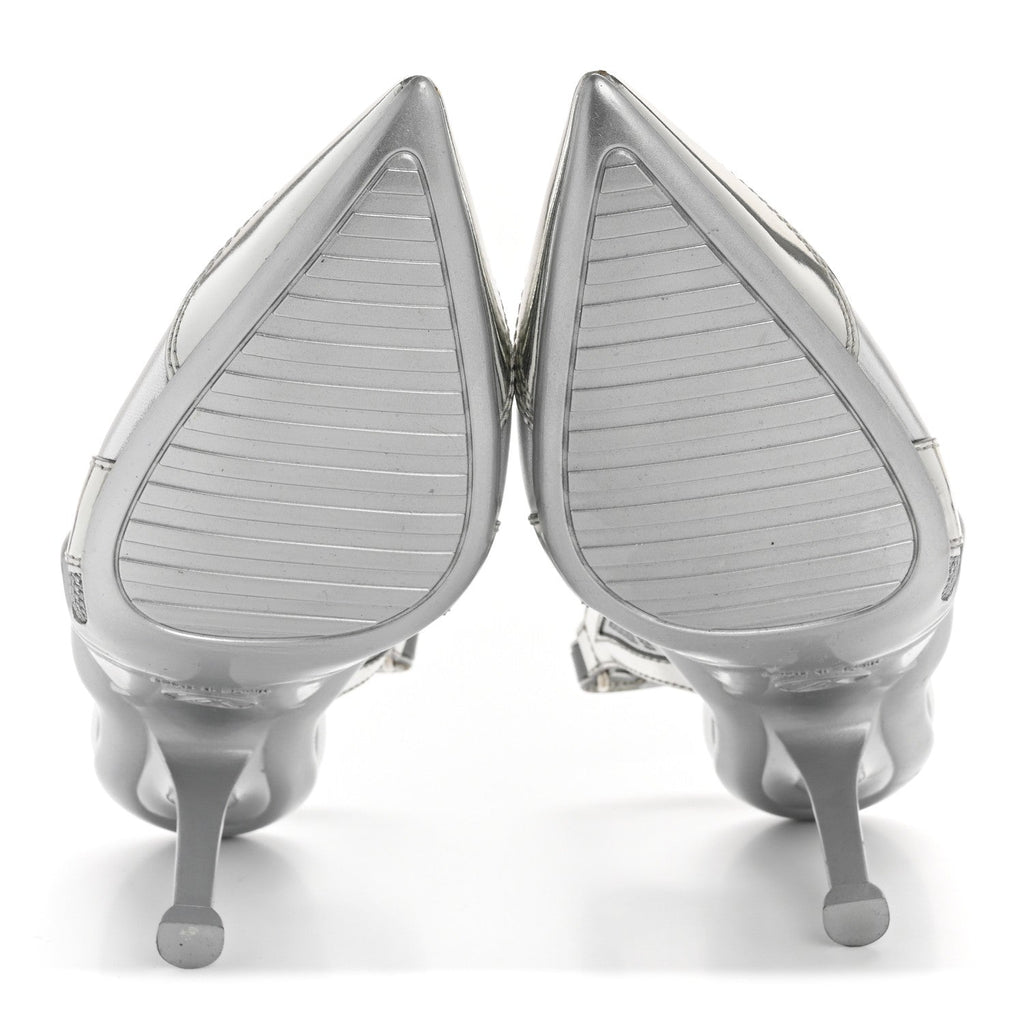 Louis Vuitton Metallic Lambskin Archlight Slingback Pumps 37.5 Argent