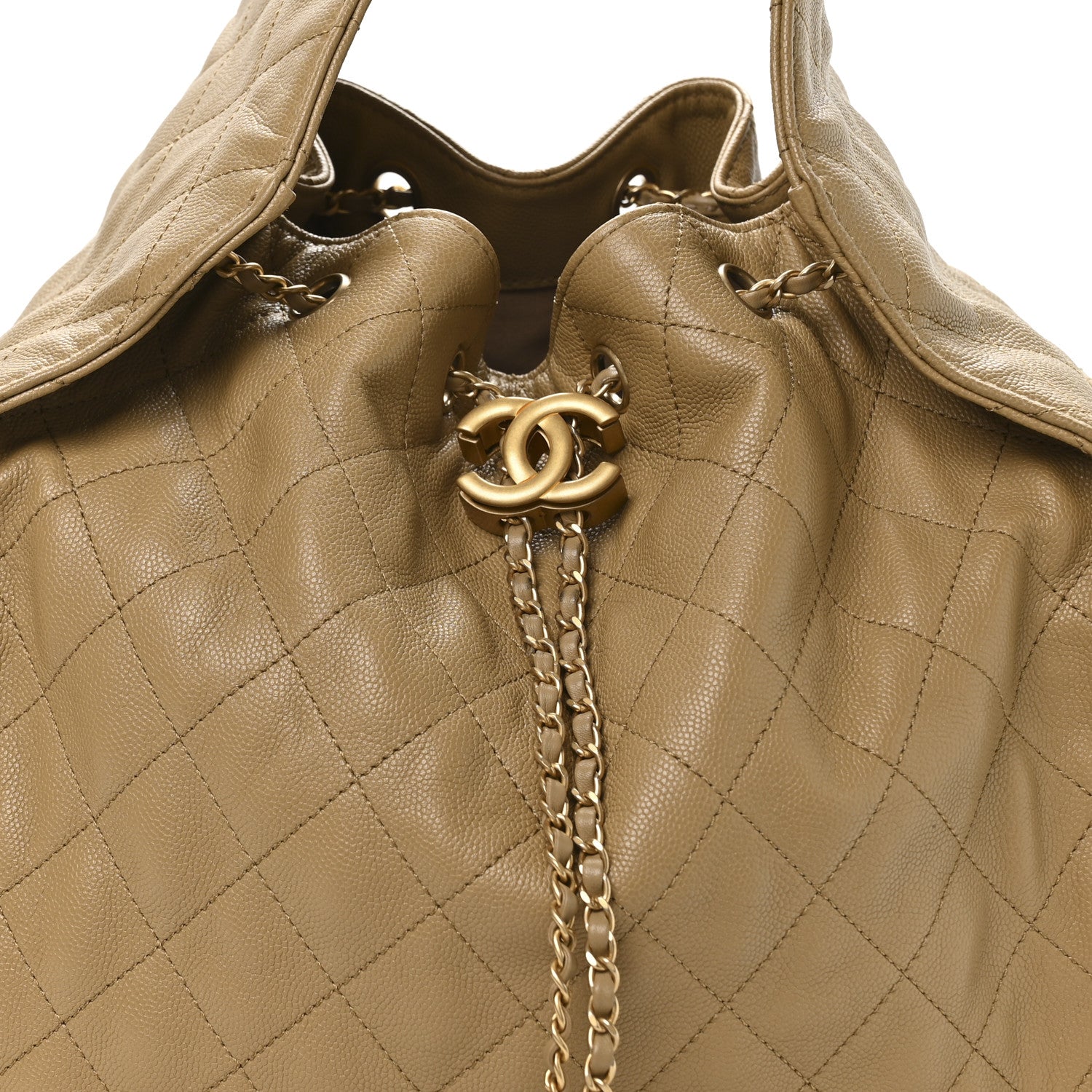 Chanel Caviar Quilted Medium Chanel 25 Handbag Dark Beige