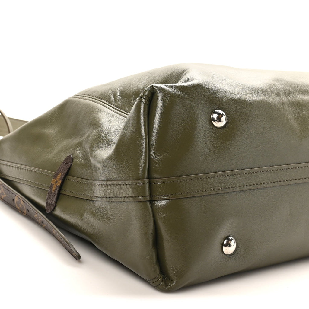 Louis Vuitton Lambskin CarryAll Vibe MM Dark Kaki