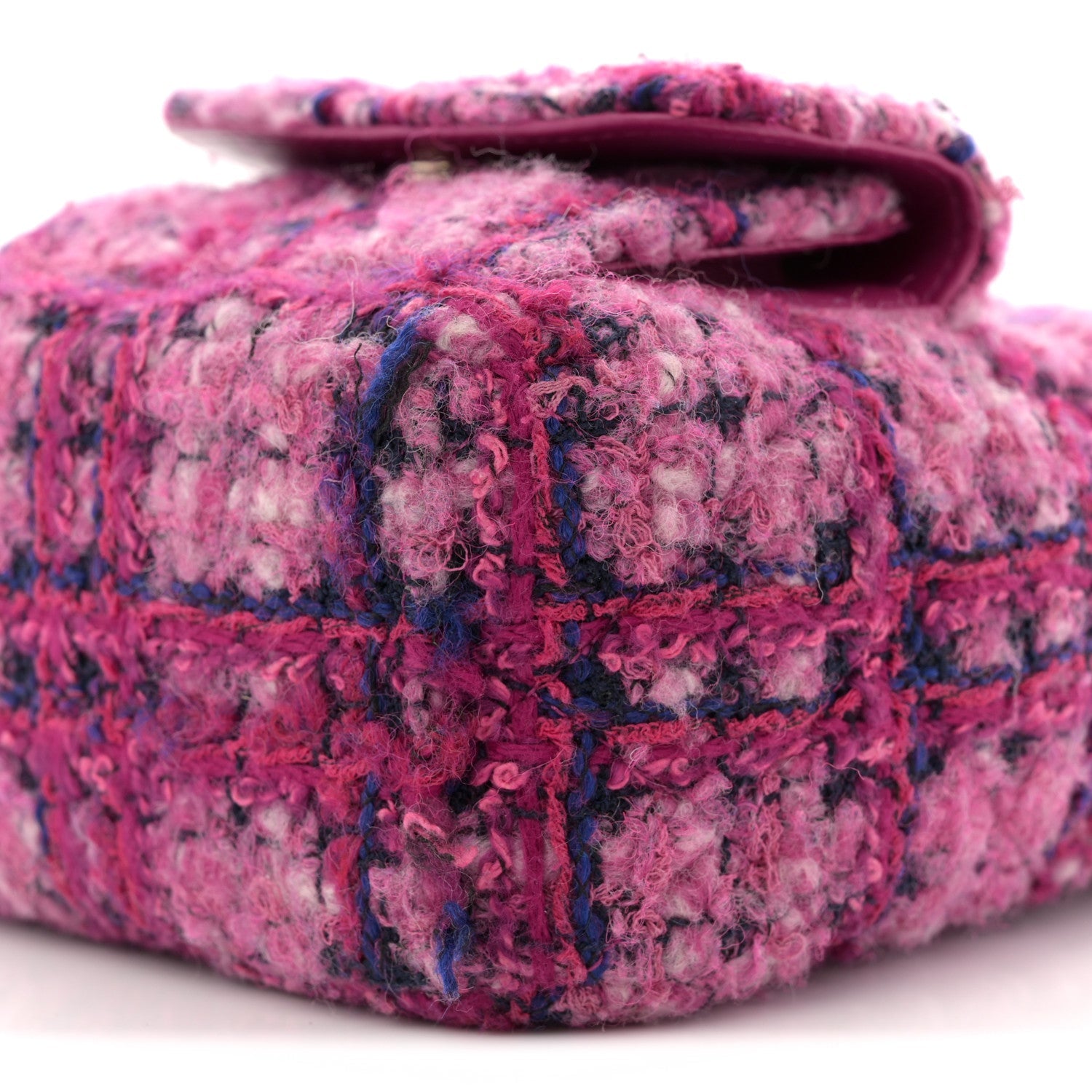 Chanel Tweed Quilted CC Mini Classic Backpack Fuchsia Navy