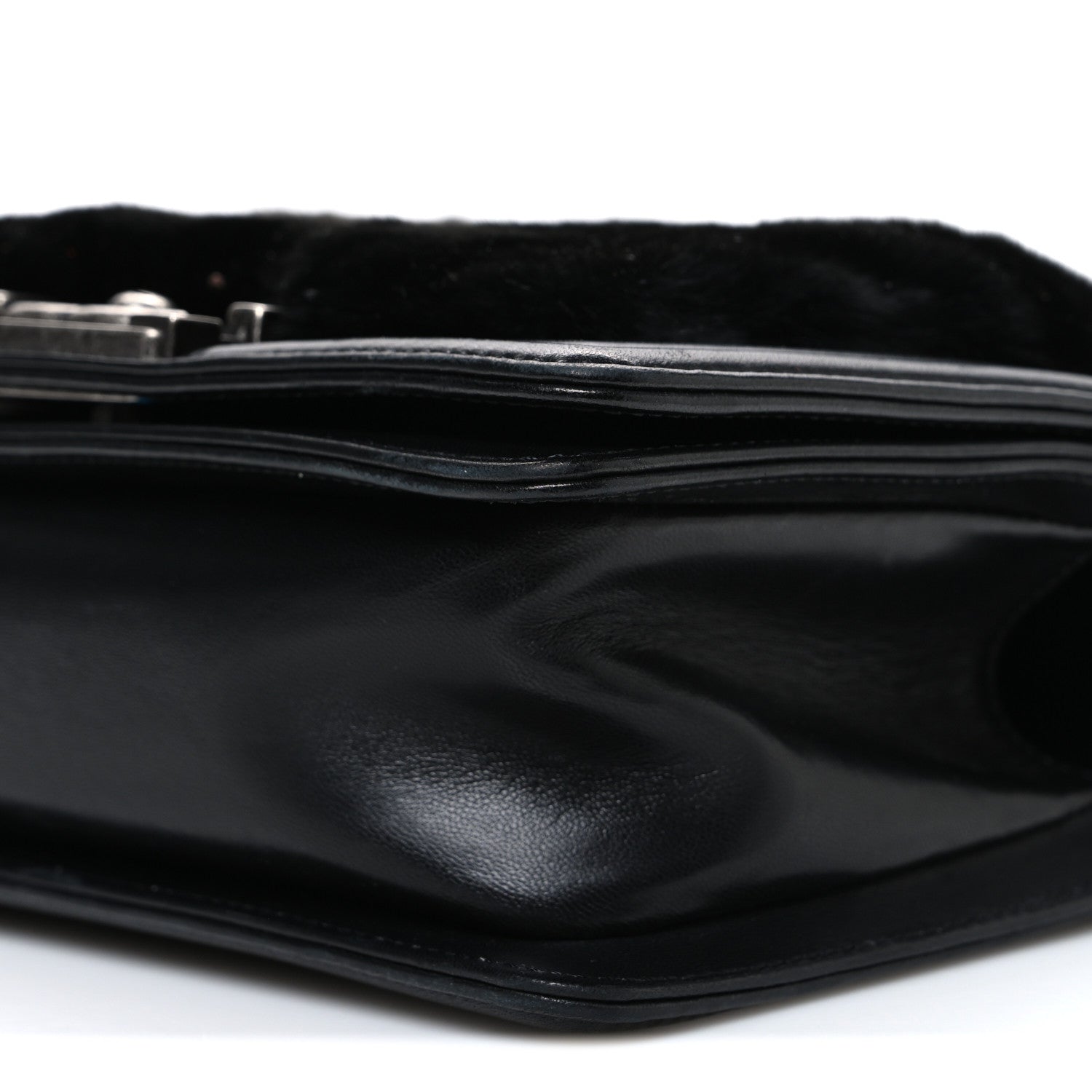 Chanel Orylag Rabbit Fur Calfskin Small Boy Flap Black