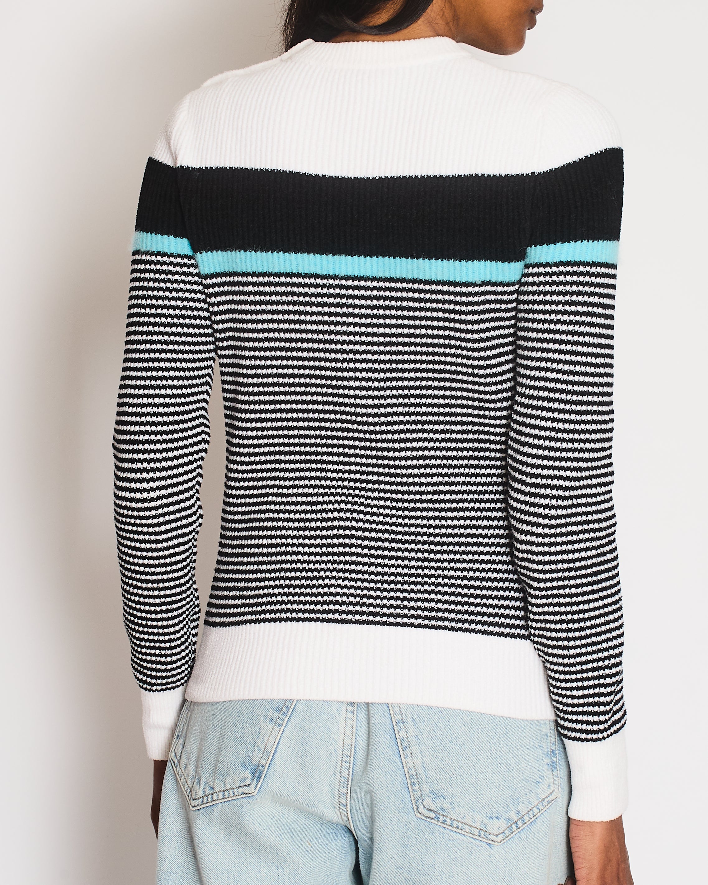 Chanel 22/B CC Striped Long Sleeve Jumper Size FR 36 (UK 8)