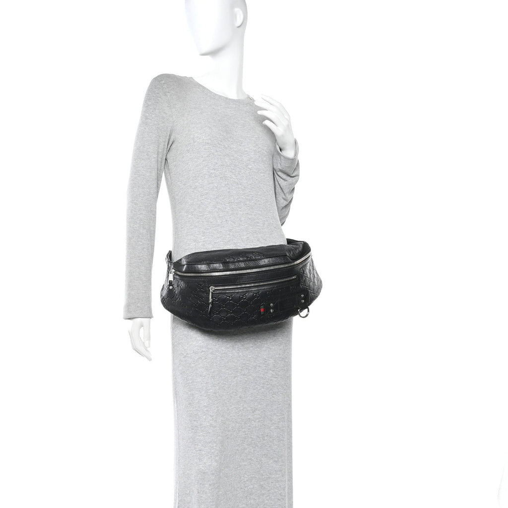 Gucci Guccissima Web Belt Bag Black