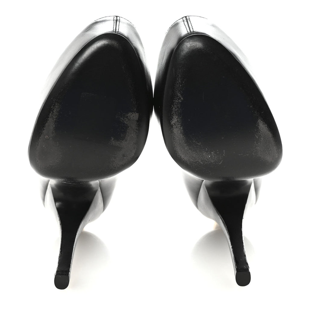 Louis Vuitton Smooth Calfskin Oh Really Peep Toe Pumps 37.5 Black