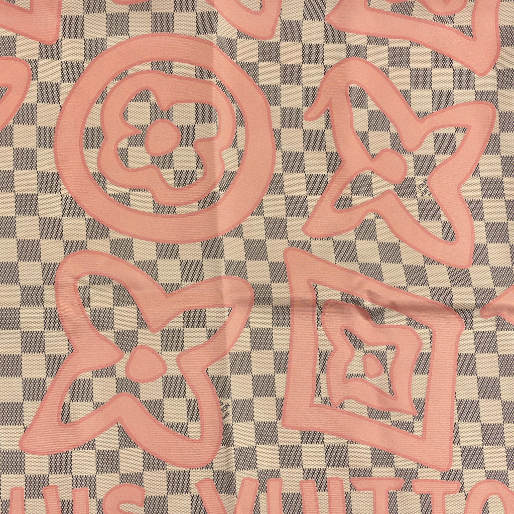 Louis Vuitton Silk Damier Azur Tahitienne Square Scarf