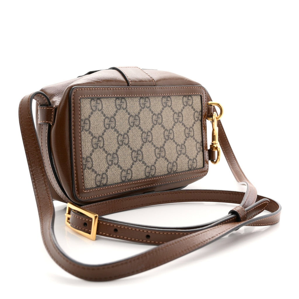 Gucci GG Supreme Monogram Mini Clasp Bag Beige Brown