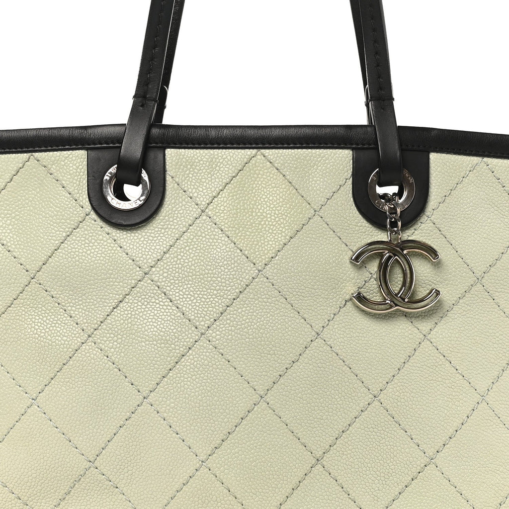 Chanel Grained Calfskin Shopping Fever Tote Green