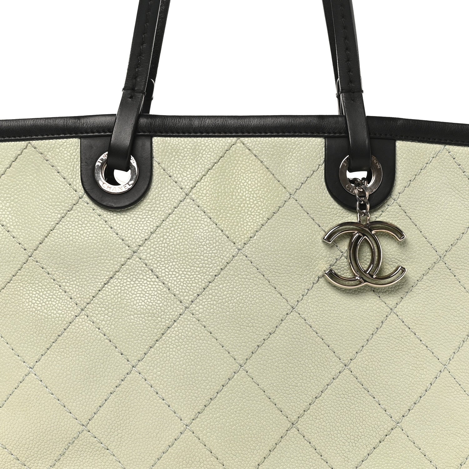 Chanel Grained Calfskin Shopping Fever Tote Green