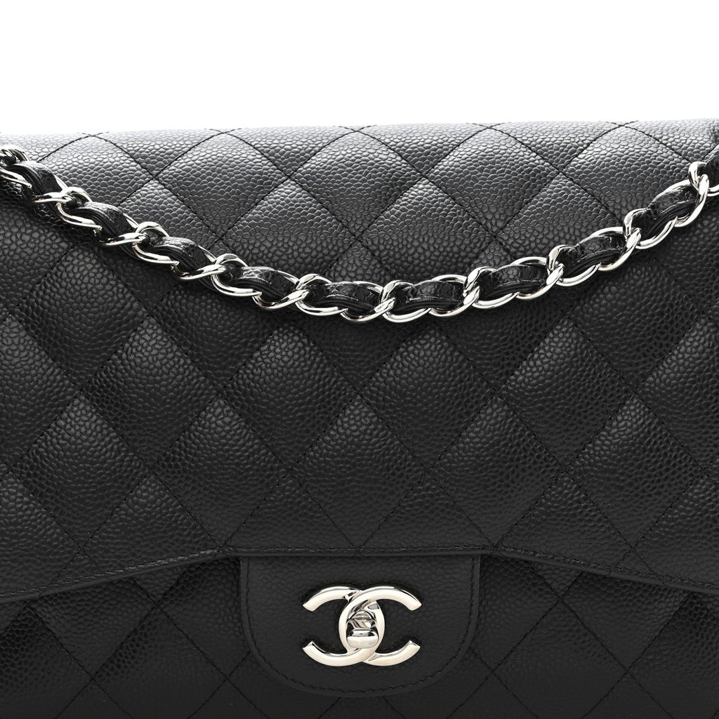 Chanel Caviar Quilted Jumbo Double Flap Black
