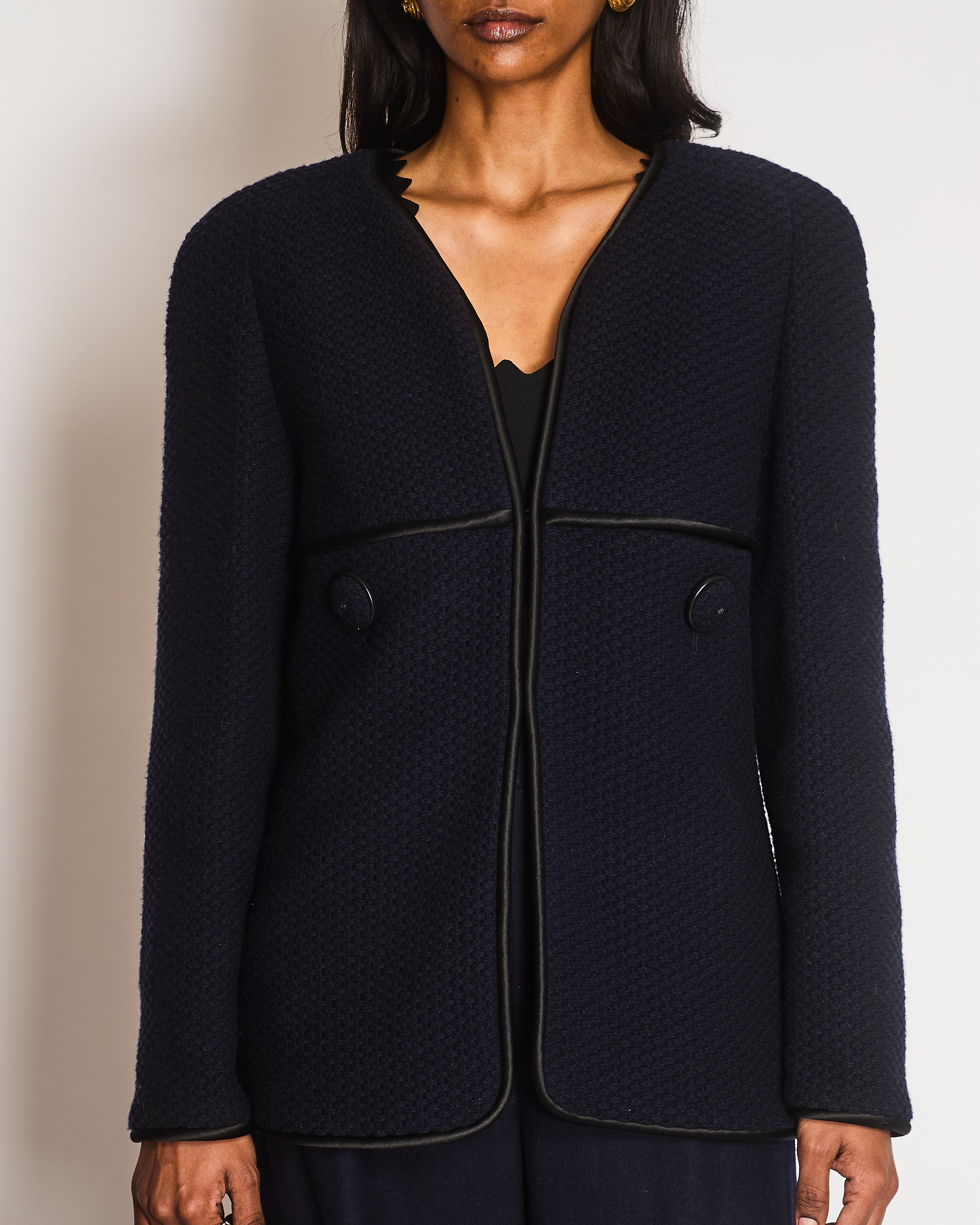 Chanel 15/A Paris - Salzburg Navy Collarless Jacket Size FR 42 (UK 14)