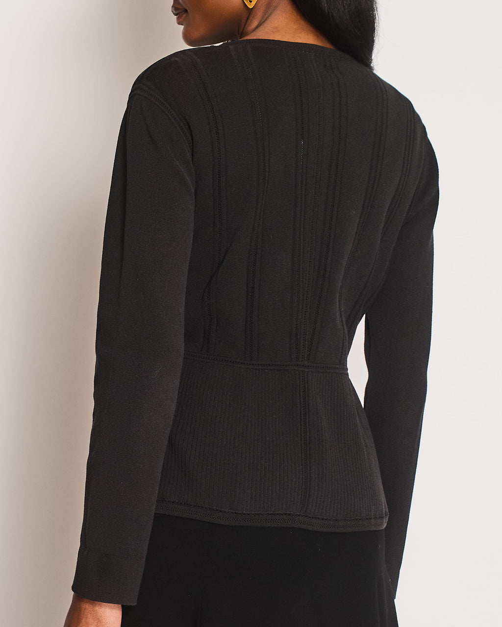 Chanel 03/P Washed Black Knitted CC Cardigan Size FR 46 (UK 18)