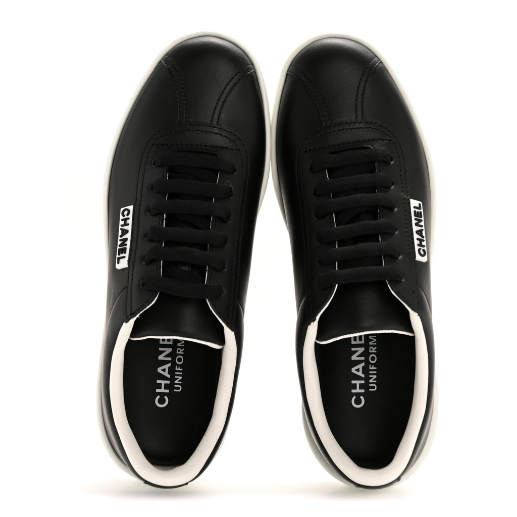 Calfskin CC Womens Sneakers 35 Black
