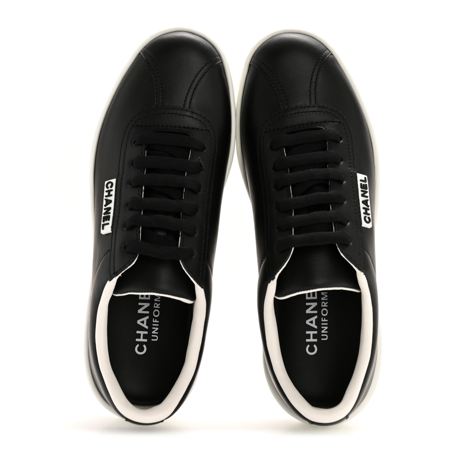Calfskin CC Womens Sneakers 35 Black