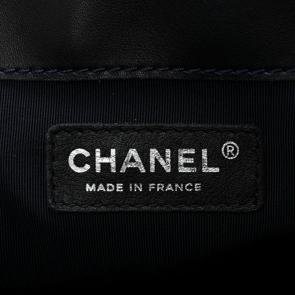 Chanel Patent New Medium Boy Reverso Flap Navy