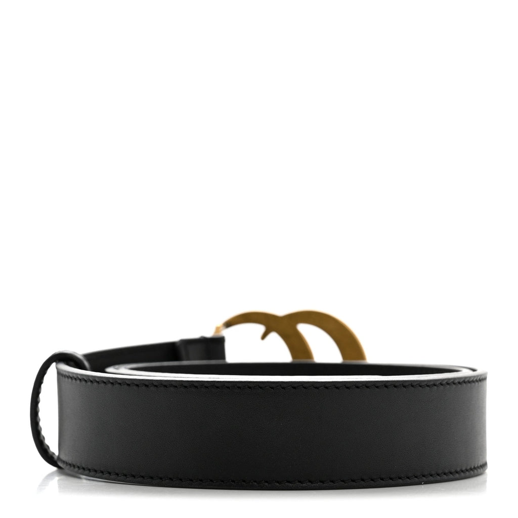 Gucci Calfskin Double G 30mm Belt 80 32 Black