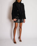 Chanel 09/A Black Lambswool Double Breasted Coat Size FR 44 (UK 16)