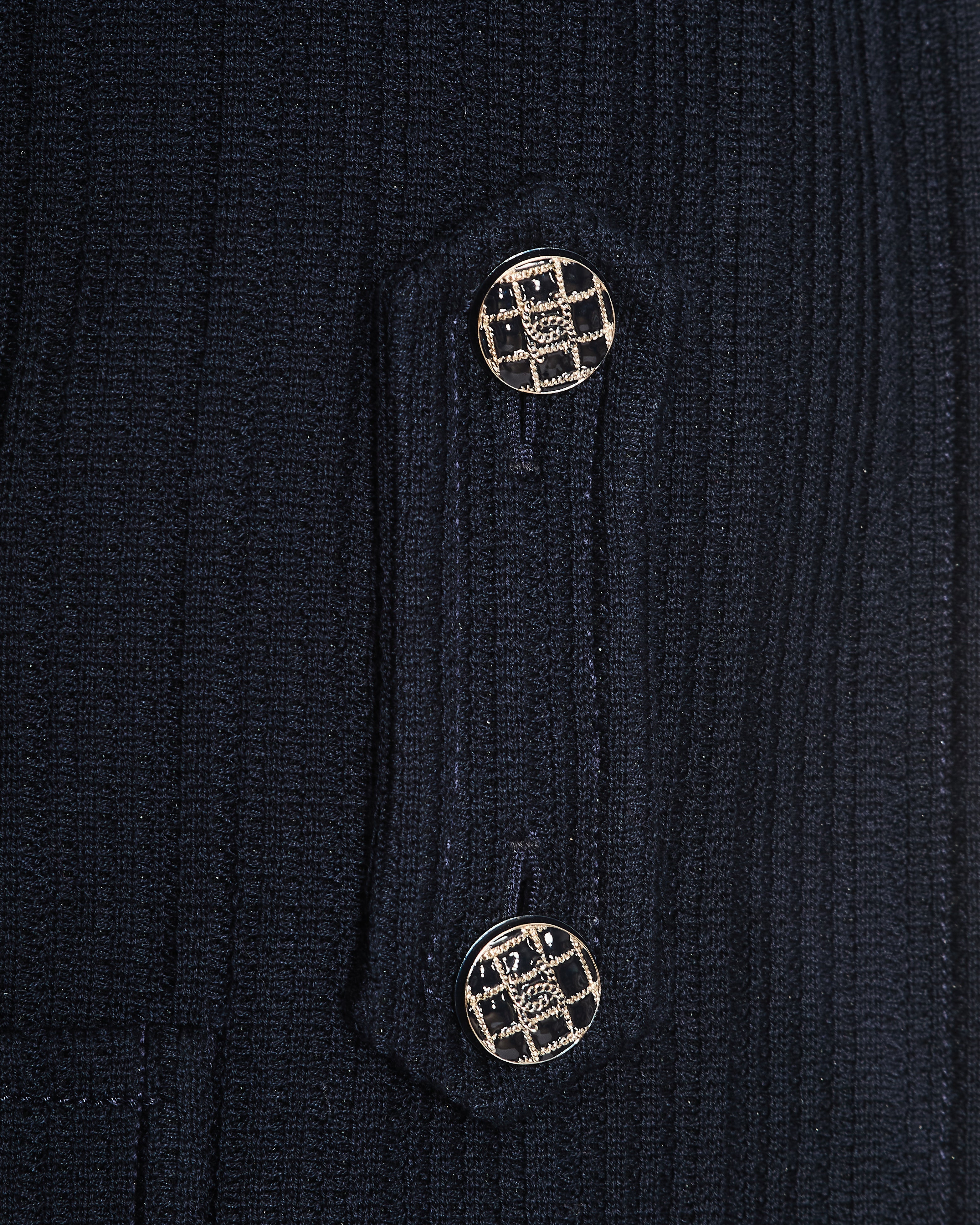 Chanel Navy Single Breasted Two-Piece Jacket and Trouser Set Size FR 42 (UK 14)