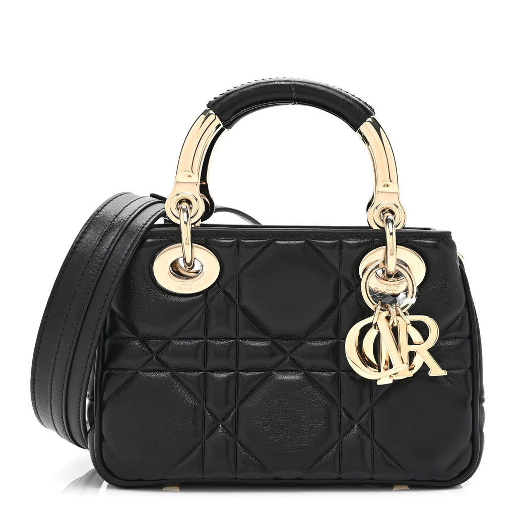 Christian Dior Calfskin Cannage Mini The Lady 95.22 Black
