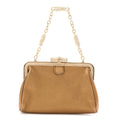 Gucci Metallic Grained Calfskin Crystal Frame Evening Bag Bronze