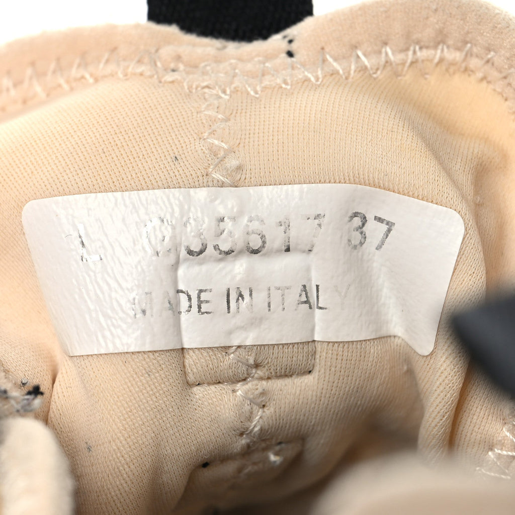 Chanel Velvet Calfskin Mixed Fibers CC Sneakers 37 Beige