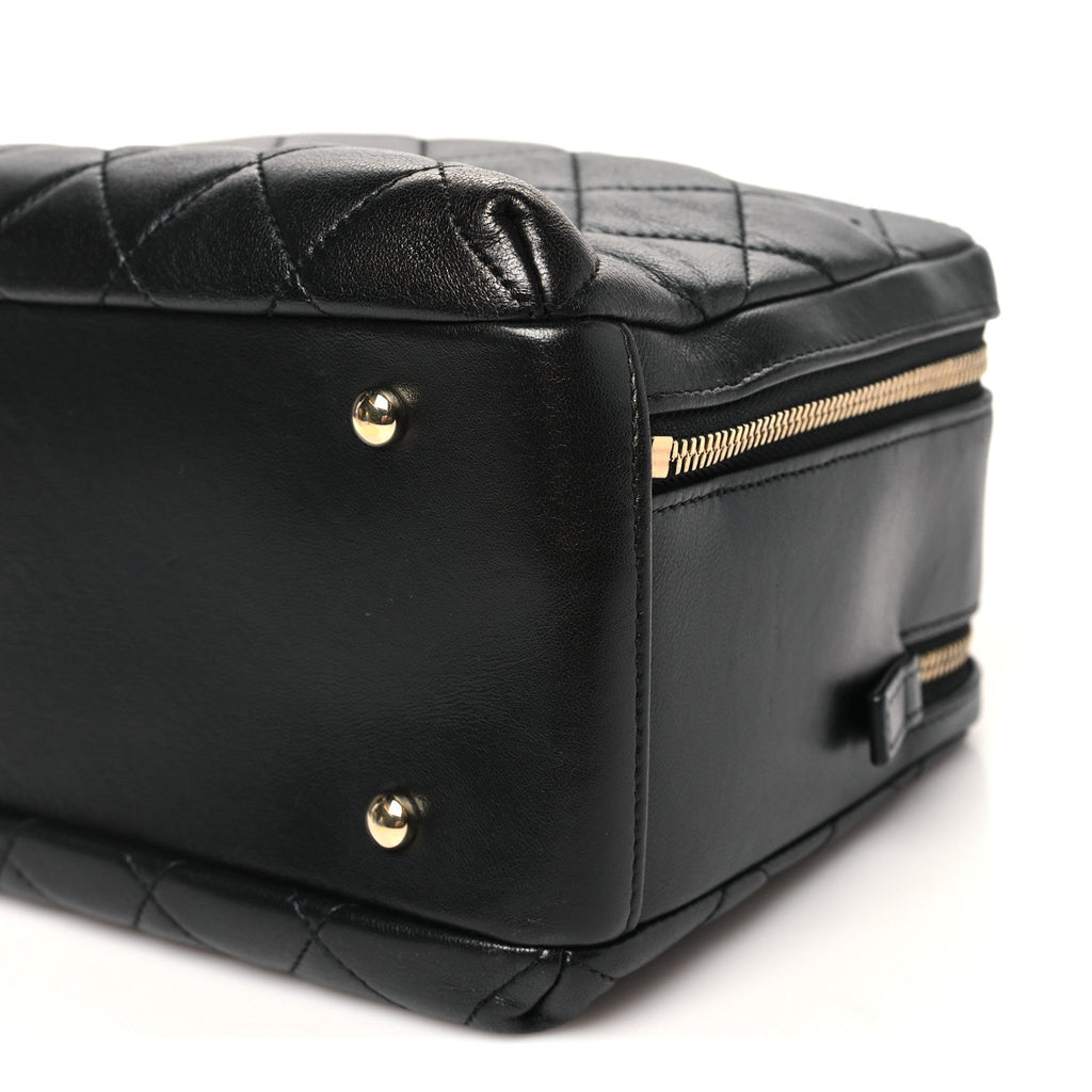 Chanel Lambskin Quilted Medium Trendy CC Bowling Bag Black