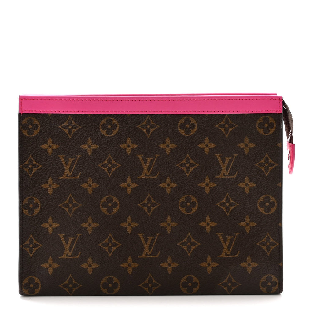 Louis Vuitton Monogram Macassar Pochette Voyage MM Fuchsia