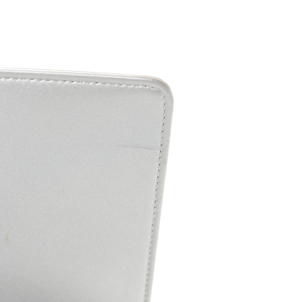 Chanel Metallic Calfskin Quilted New Medium Plexiglass Boy Flap Silver