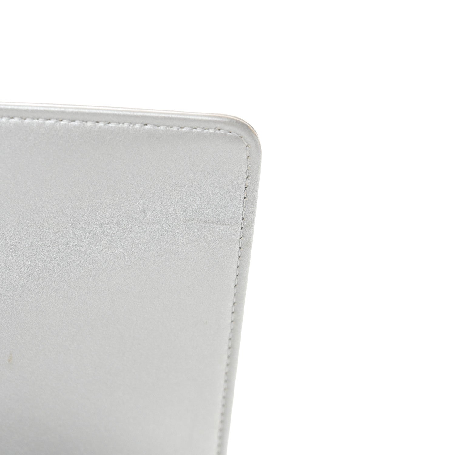 Chanel Metallic Calfskin Quilted New Medium Plexiglass Boy Flap Silver